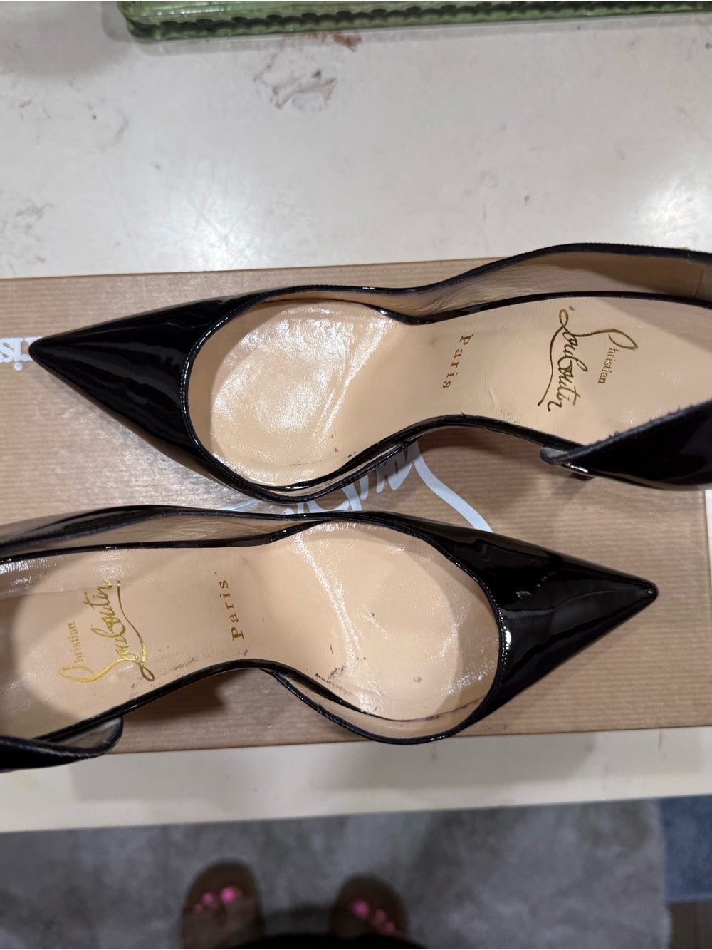 Christian Louboutin Iriza Black Patent Pointed-Toe Stiletto Pumps - Picture 5 of 14